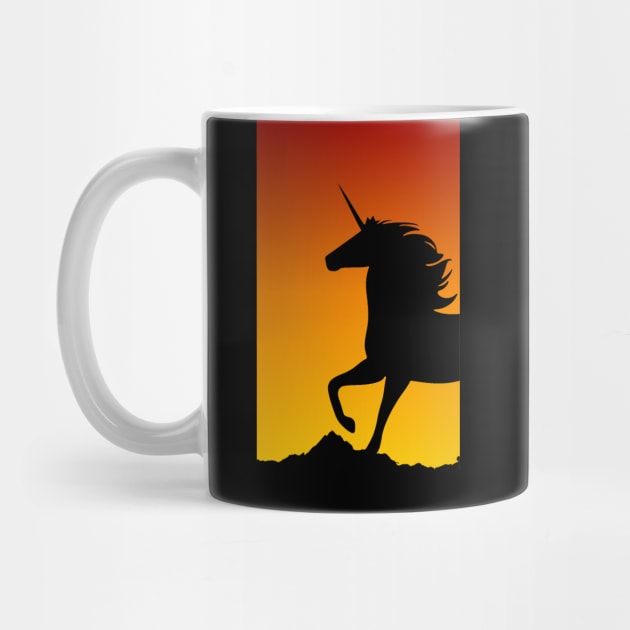 Sunset Unicorn Design - Unicorn Lover Gift - I love Unicorns Illustration Unicorn Art by ballhard